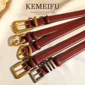 酒红腰带女士真皮气质高级感装 复古轻熟皮带女 西裤 饰裤 带配牛仔裤