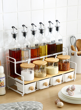 调味罐北欧调料架调味瓶套装调料盒陶瓷油壶糖盐罐厨房用品置物架