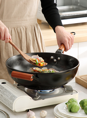 乐狮日式明火耐高温陶瓷炒锅砂锅耐干烧炖锅煎锅不粘锅锂辉石土锅