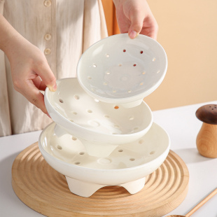 陶瓷高脚蒸格蒸盘蒸锅蒸菜蒸包子饺子专用笼屉砂锅电饭锅蒸笼家用