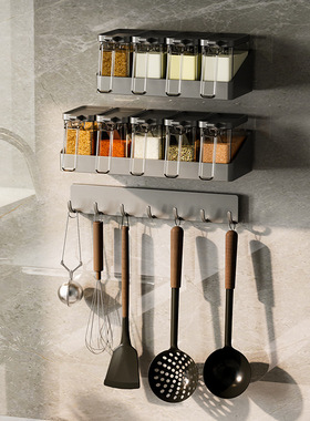 亿米佳厨房挂钩免打孔挂架粘钩排钩枪灰色浴室卫生间壁挂挂衣钩