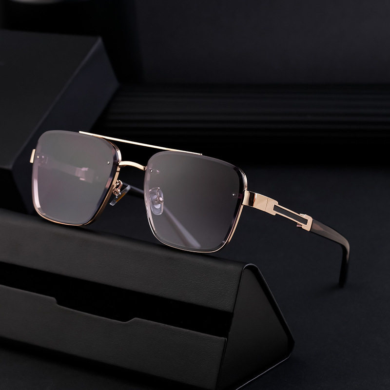 新款欧美爆款时尚方框太阳镜男款双梁驾驶墨镜男跨境sunglass