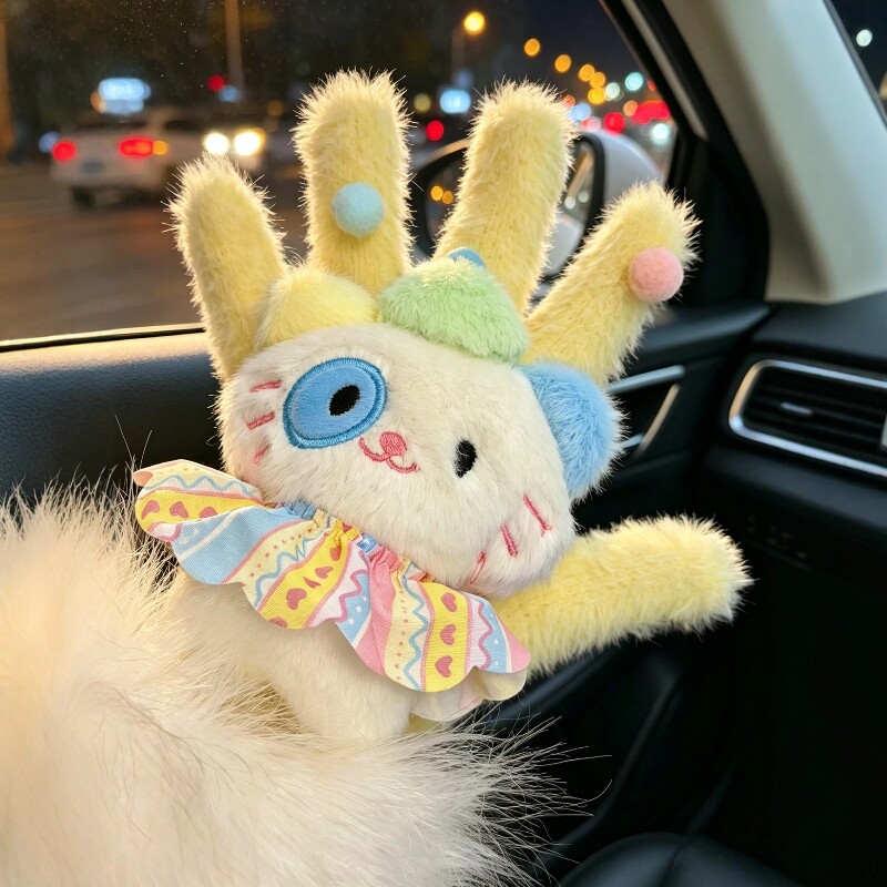 小怪毛绒手套骑行骑车加绒女生冬季保暖防寒加厚防风分指学生可爱