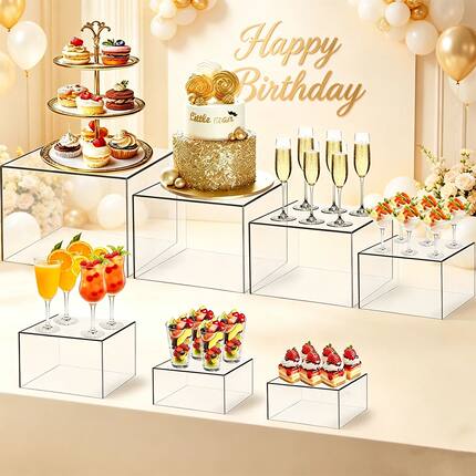 4/5/6/7/8pcs transparent acrylic cake racks and dessert disp