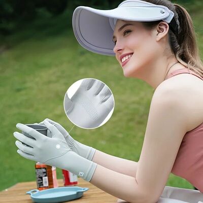 Sunscreen gloves for women, ice silk, summer UV protection,