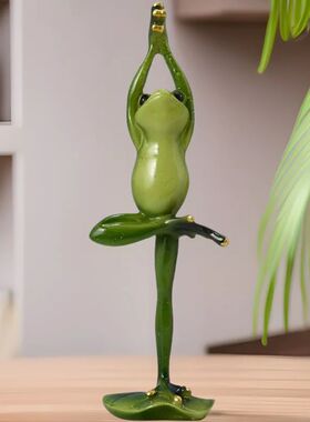 Resin Frog Decor Yoga Theme Handmade Craft Home TV Cabinet W