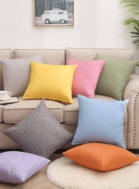 Cotton Linen Flower Pattern Throw Pillow Cushion Cover Seat