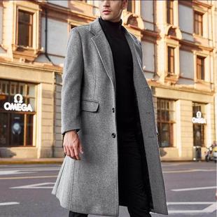 Woolen coat For men winter Long Jacket Coats男中长款毛呢外套