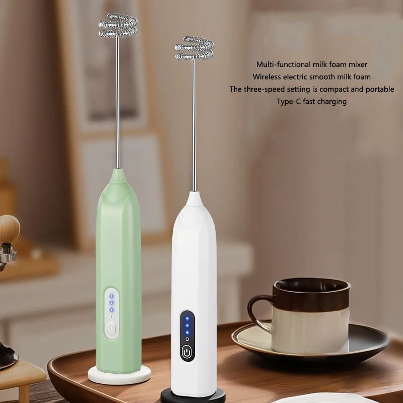 Electric Milk Whisker Portable Coffee Milk Cap Frother Milk图片
