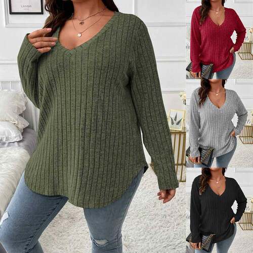 Women autumn plus size blouse Casual Loose tops 大码长袖上衣