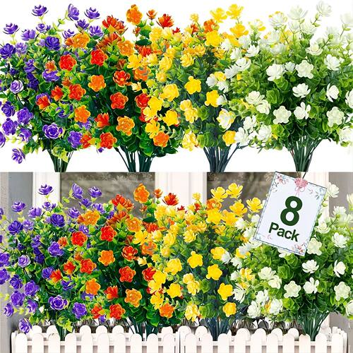 3/8pcs Artificial Flowers For Home And Garden Decor - Realis