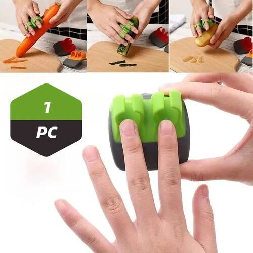 1 Peeler in Black Green Color with Rubber Finger Grip, Easy