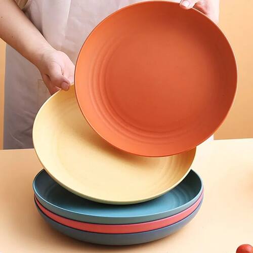 1/4/6PCS Round Salad Dessert Dinner Plate Stackable Unbreaka