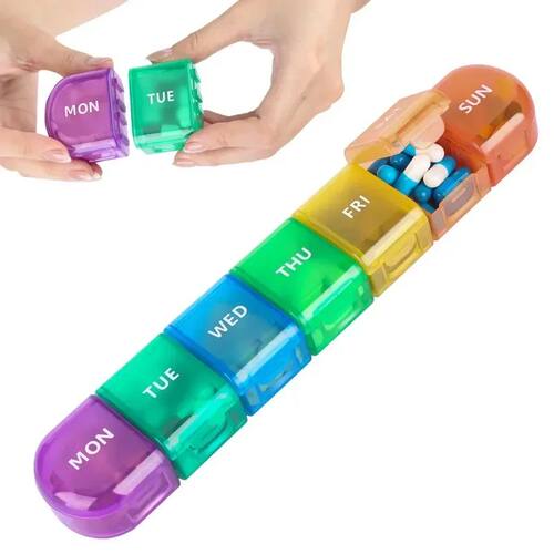 Container Pill Organizer Weekly Capsule Pill Box 7 Days Week