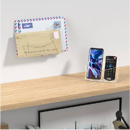 Acrylic Desktop Storage Rack Wall Shelf, Desk Letter Holder