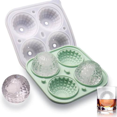 Silicone ice cube mold tray with lid - prism ball ice cube m