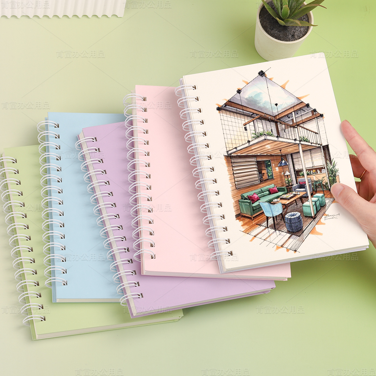 A6速写本美术生专用a5素描本彩色硬壳幼儿园小号画画本小随身迷你绘画本大学小学手绘本空白加厚线圈活页