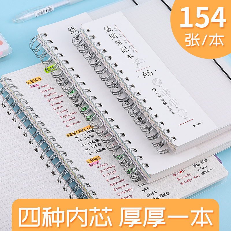 B5 分栏笔记本 四种内页 简约考研横线本
