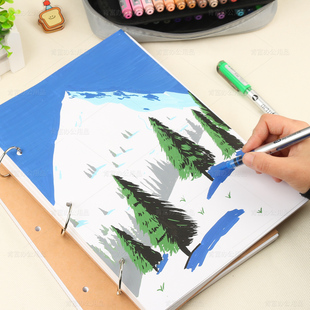 A5活页马克本空白素描本表征本幼儿园绘画A4画画本白纸本可拆卸游戏记录本马克笔专用速写本图画本A4环扣式