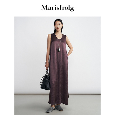 【醋酯纤维(醋纤)100%】Marisfrolg玛丝菲尔背心深紫色连衣裙女