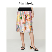 新款 玛丝菲尔裙子冬季 花色羊毛桑蚕丝混纺半身裙 商场同款