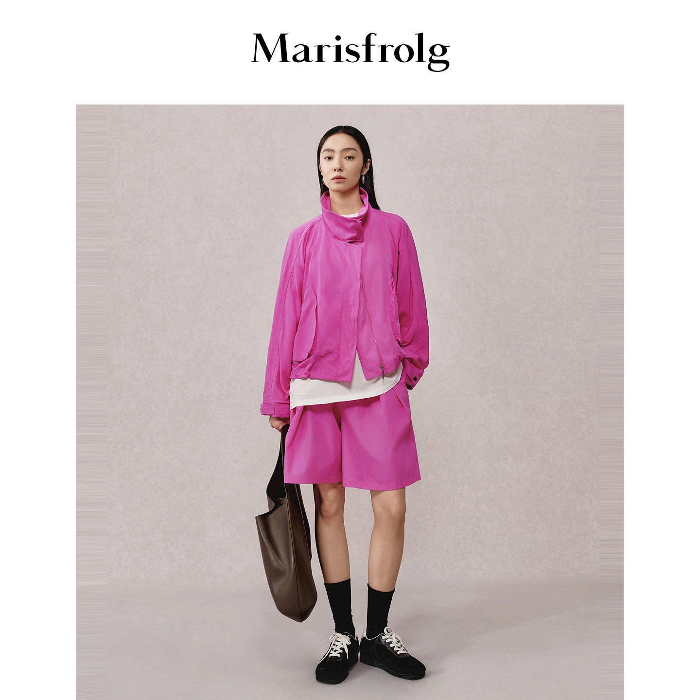 【新能量减龄】Marisfrolg玛丝菲尔秋季文艺风立领拉链宽松外套女