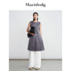 圆领压褶收腰连衣裙 新款 无压力职场 玛丝菲尔奥莱2025年春季