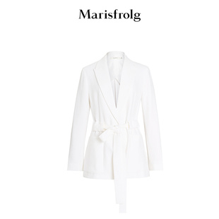 白色三醋酸系带收腰职业西装 新款 玛丝菲尔春季 外套女 商场同款