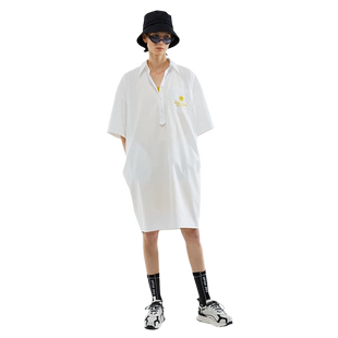 【商场同款】玛丝菲尔女装夏季新款白色衬衫连衣裙中长款裙子