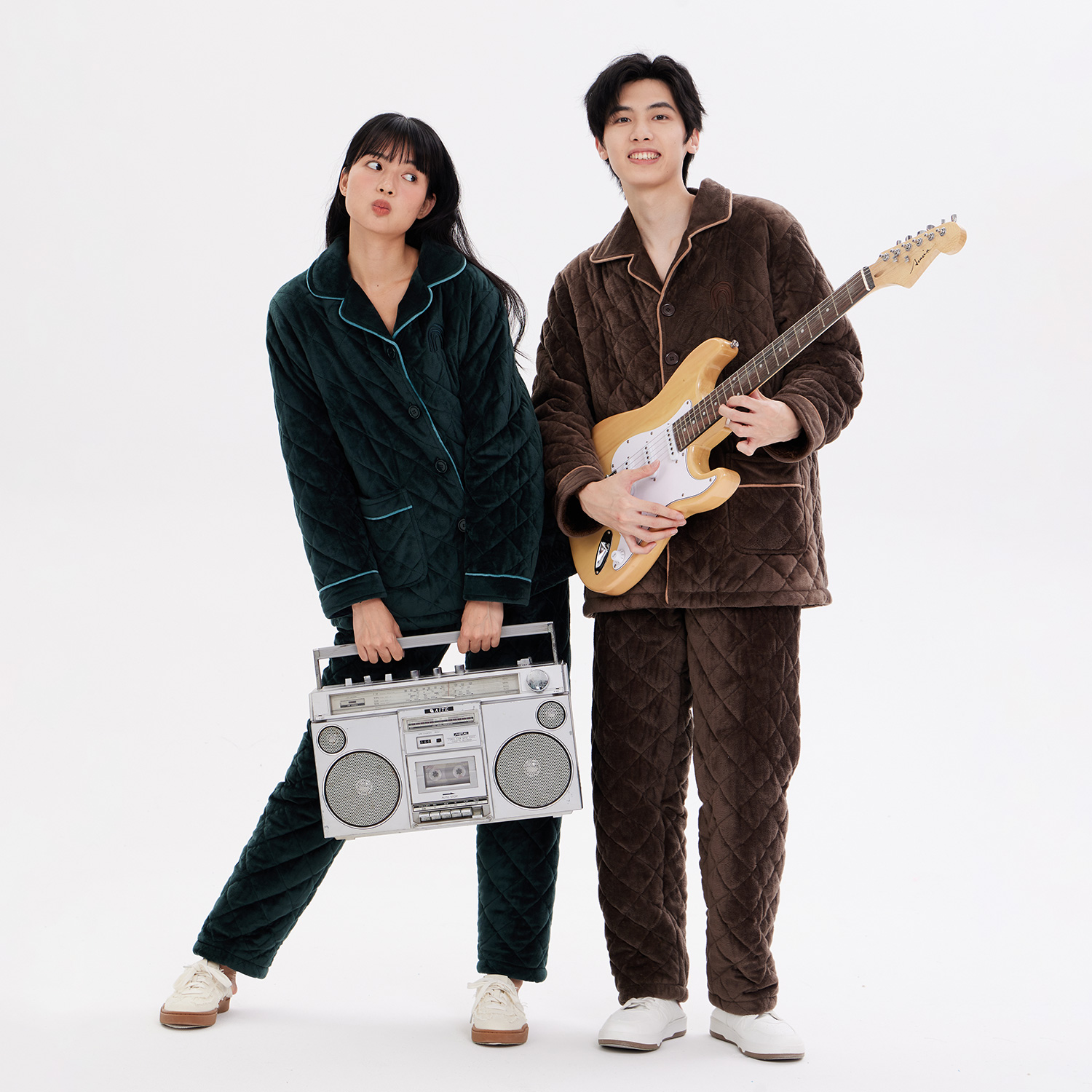 秋鹿旗下子品牌【jenize】睡衣女士家居服绒云布夹棉北极绒国民领