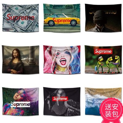 suprem个性潮牌墙壁装饰挂毯壁毯挂布遮挡背景布桌布卧室ins墙布|ruв категории домашний ткань, гобелен/гобелен - от Buy2taobao.com для оказания профессиональной услуги покупки агента Taobao