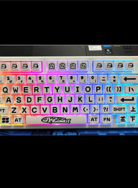 动物派对键帽pbt大字符极简支持wooting夜魔ace68f87f75k98mx3.0s