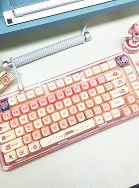 星之卡比键帽KOA高度热升华粉色可爱mac增补适合狼蛛f87vgn75f99