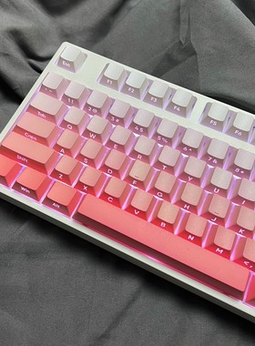 飞花键帽粉色侧刻透光pbt支持wooting夜魔made68ev63ace68奇点80