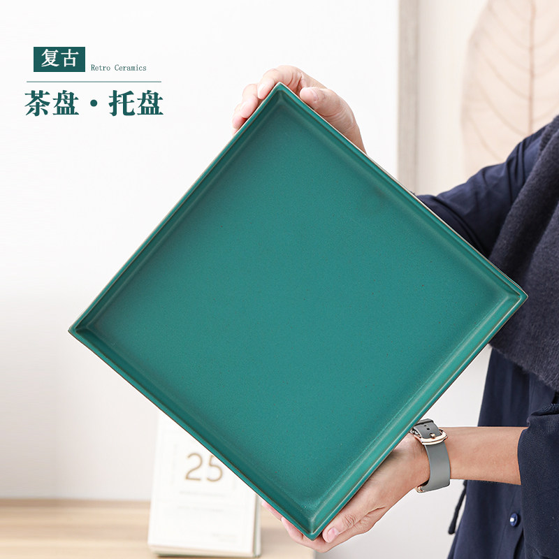 茶盘中式茶台茶简约干泡盘功夫茶具单层泡茶底座