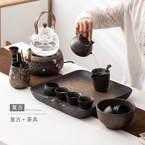 遇素复古风功夫茶具陶瓷日式
