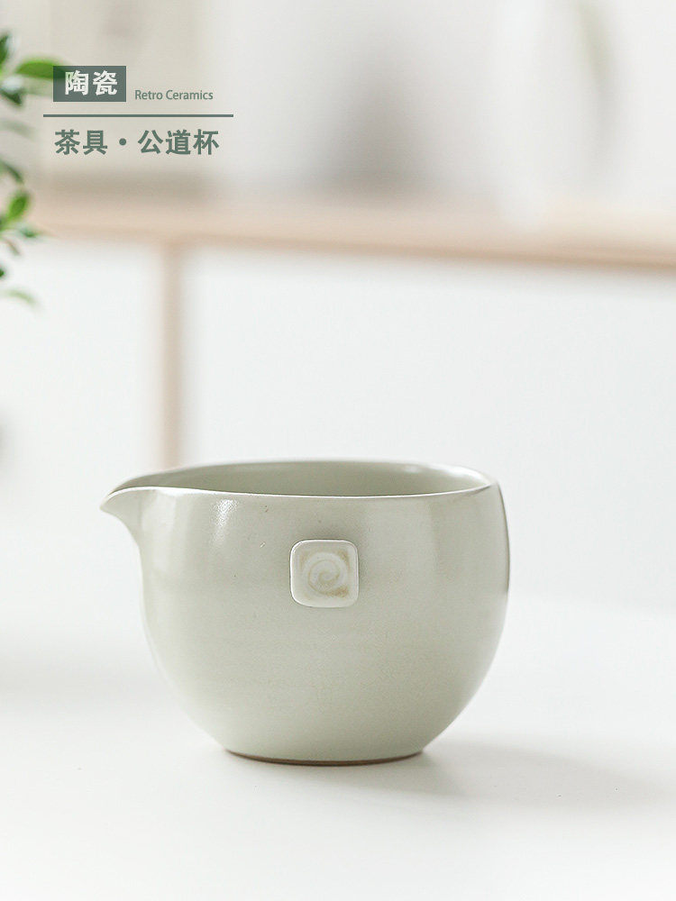 草木灰双儿隔热公道杯匀杯陶瓷功夫茶具茶道零配茶水分茶器茶海,餐饮具,公道杯,淘宝优惠券,粉丝福利购,淘宝优惠卷