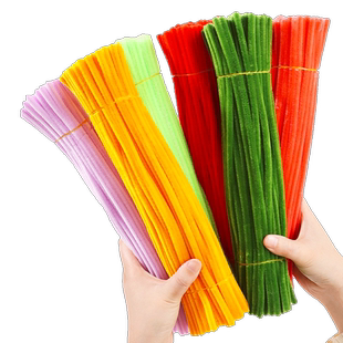 扭扭棒手工diy材料包特密超密加粗红色酒红色军绿色金黄向日葵毛根毛条妞妞棒100根幼儿园儿童圣诞树装饰配饰