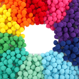 1.5cm彩色毛球手工diy饰品材料包制作创意毛绒球球1.5厘米小号毛球圣诞树装饰配饰大号绿色白色粉色挂件花环