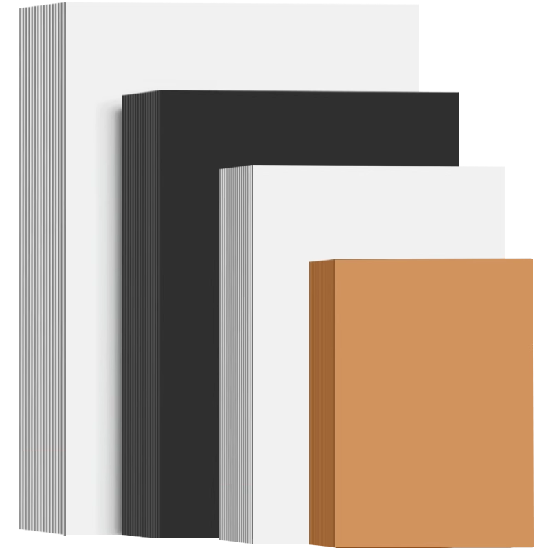 白卡纸a4硬卡纸8k黑色卡纸牛皮纸幼儿园美术绘画专用300g荷兰白色卡纸4k黑白卡a3手抄报8开彩色打印背景纸