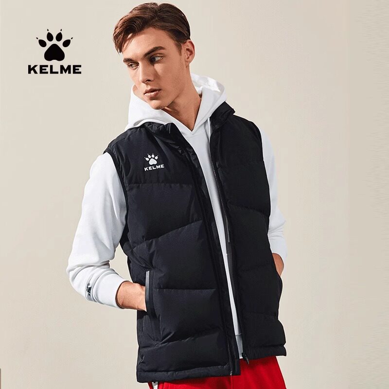KELME卡尔美运动羽绒马甲男冬训练背心马夹保暖坎肩防风官方旗舰