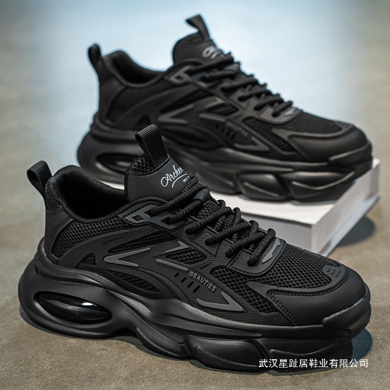 新品黑武士男鞋2025新款秋季透气网面气垫减震运动鞋休闲跑步老爹