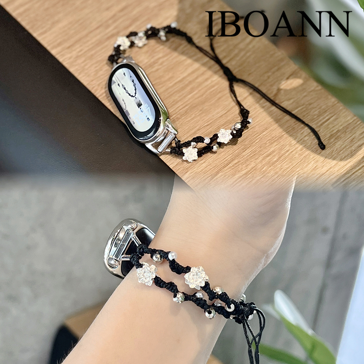 iboann适用小米手环9876莲花手绳