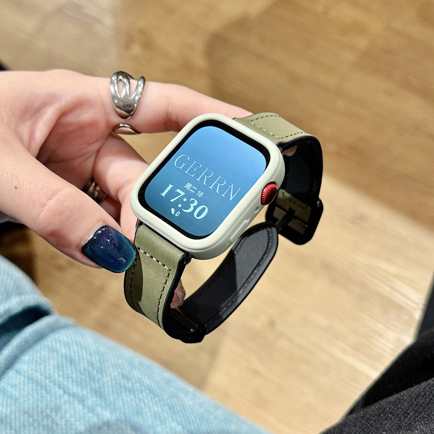 iboann适用于华为fit3手表表带fit2/1疯马纹真皮折叠扣智能手表替换带贴皮硅胶保护套NFC版男女生商务ins