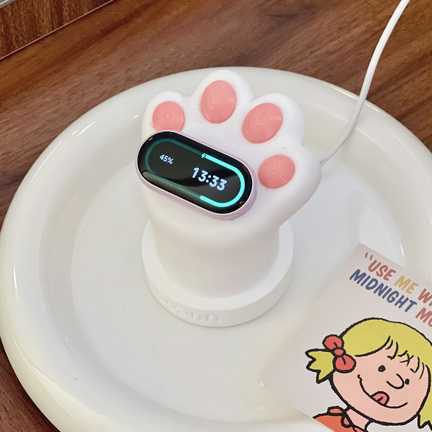 猫爪 适用于小米手环10充电线9/8代3D打印9pro/8pro个性可爱卡通充电支架桌搭iboann