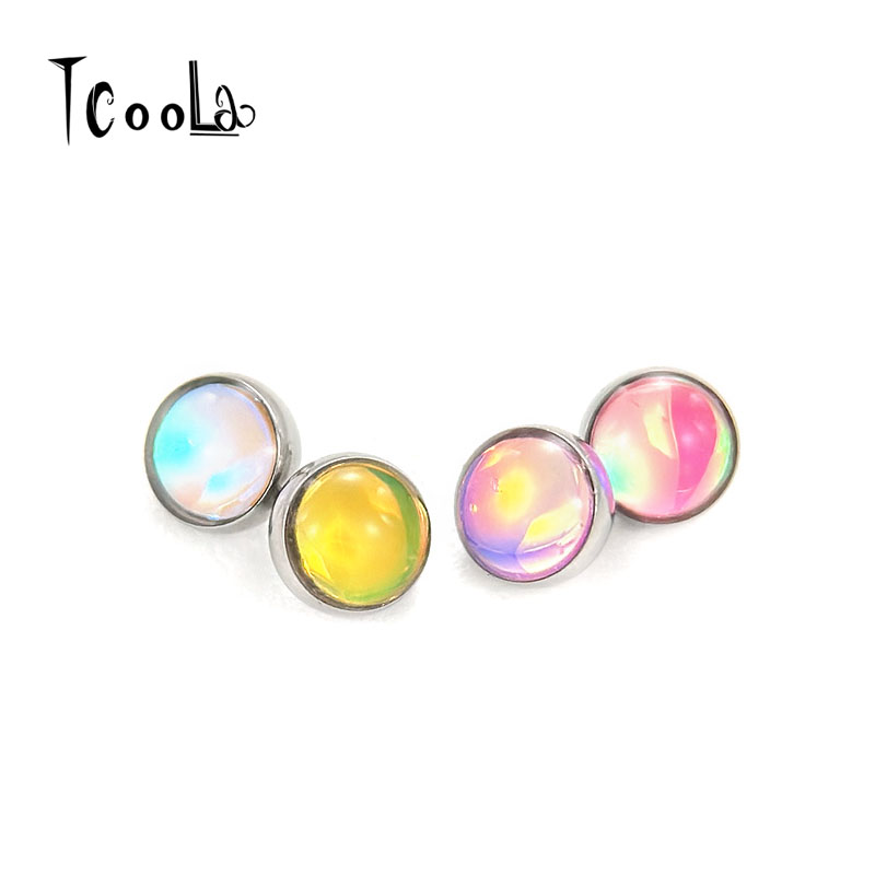 钛合金超闪滴油耳钉小众甜美唇钉