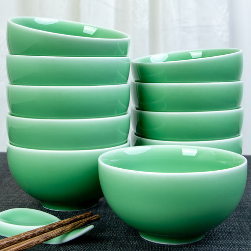 家用中式陶瓷青瓷吃饭碗餐具套装