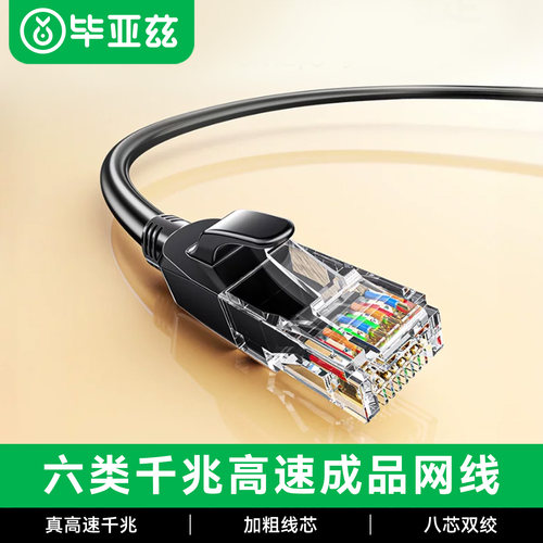 毕亚兹网线家用千兆10五成品网络