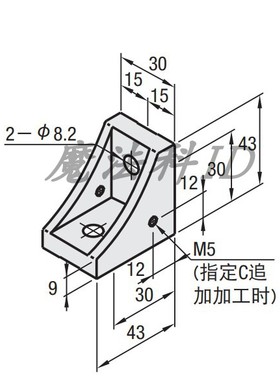 工业铝型材用支架 8系列用型材支架HBLFSNK8/HBLFS8
