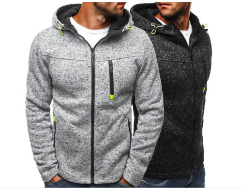 Men's sports fleece cardigan hooded sweatshirt jacket男卫衣